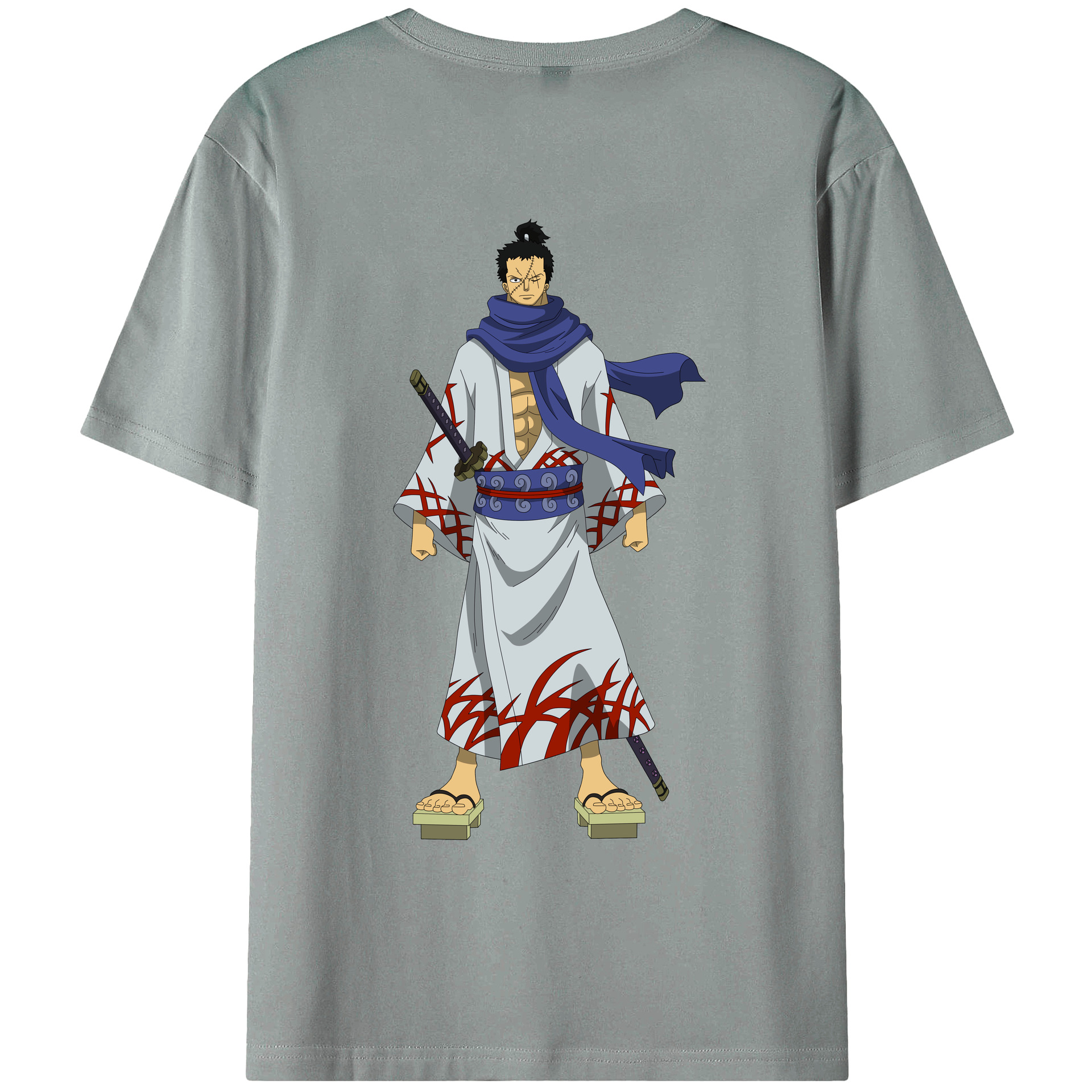 ワンピース ロロノア・ゾロ ONE PIECE Roronoa Zoro 綿100％ メンズ半袖Tシャツ（バックプリント） 通気性